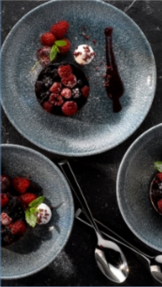 Plates with an assortment of berries